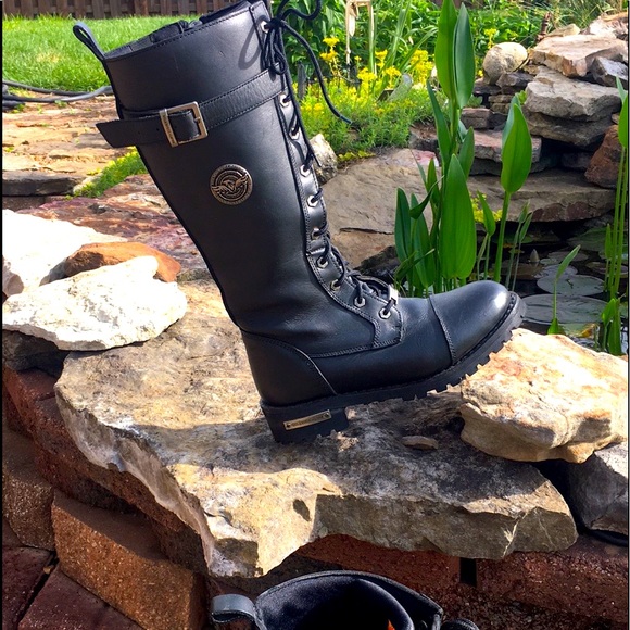 Milwaukee Leather Shoes - Milwaukee Leather  9 Ladies Black ZipUp//LaceUp Riding BootsExcellent Condition